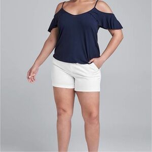 Venus - Sz 22 Solid White Shorts With 4” Inseam